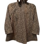 Tuckernuck  Faye Leopard Print High Neck Ruffle Collar Tie Back Swing Top XS Photo 2
