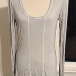 WRAP London, Light Grey LS Scoop neck Tee, Size 10, EUC Gray Photo 0