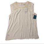 Anthro Meadow White Rayon Rue Sleeveless Blouse Sanna Size Large NEW Photo 5