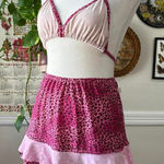 Candie's Swim Skirt/Top Bikini Set Cheetah Polka Dot Y2K Retro Womens Small Photo 0