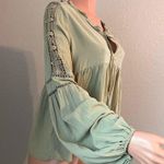 Newbury Kustom  SHIRT BELL SLEEVE BLOUSE XL SAGE GREEN FALL RELAXED FIT  NWT #154 Photo 8