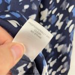 Classiques Entier  Blue Abstract Print Silk Long Sleeve Boho Blouse Womens M Photo 7