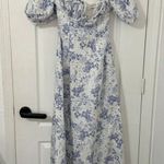House Of CB Felizia Puff Sleeve Maxi Dress Blue Floral Size XS Photo 5