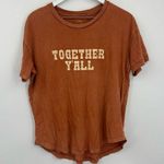 Aerie Orange Together Ya’ll Short Sleeve Shirt Size Small Burn Out Distressed Photo 1