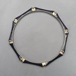 None Navy Blue Gold Solid Stripe Single Bracelet Boho Retro Fashion Jewelry JB4-5 Photo 2