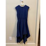 Proenza Schouler  Asymmetric Midi Dress Blue Leopard Print Silk Crepe‎ Size 2 Photo 3