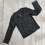 Madonna leather long sleeve mesh cut out zip jacket by Belgin Francis s Black Photo 4