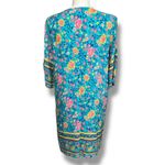 Halife Womens Tunic Dress Floral Tasseled V Neck Coastal Teal Pink Orange 2XL Size 2X Photo 3