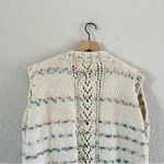 Vintage Cream Stripe Knit Sweater Vest Size L Photo 5