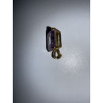 VINTAGE 1970s EMERALD CUT PURPLE CZ RECTANGLE STERLING SILVER 925 SLIDE PENDANT Photo 1