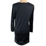 Monoreno Swim Coverup Stitched Black V-Neck Size M Medium Long Sleeve Tunic Photo 2