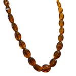 Natural Baltic Amber Women’s Necklace Strung on 12k Gold Chain Orange Photo 3
