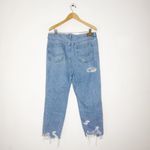 American Eagle  Mom Jeans Size 16 Short Distressed Bleach Splatter Photo 1