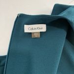 Calvin Klein  Teal Sleeveless Stretch Crepe Front‎ Zip Sheath Dress Size 10 Photo 8
