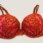 Victoria's Secret  Very Sexy Push‎ Up Bra Pink Lace Rhinestone Bling Size 36D Photo 0