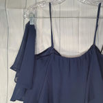 City Triangles blue sheer cold shoulder Dress Photo 8