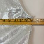 Halara  Women’s Shiny Metallic Sleeveless Mockneck Crop Top Silver Size Large NWT Photo 5