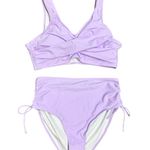 NWOT Lilac Purple Faux Wrap High Waisted Bikini Swimsuit Size Small Photo 0