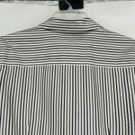 Foxcroft  Non Iron Fitted Button Up Shirt Black White Stripe Long Sleeve Size 8P Photo 5