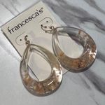 Francesca’s Acrylic Resin Dried Floral Flower Tear Drop Earrings Photo 3