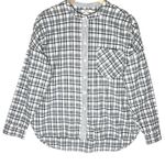 Madewell  Women’s Messenger Long Sleeved Plaid Collarless Shirt large Photo 2