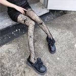 Gothic Spider‎ Jacquard Pantyhose, Gothic Hollow Out Sheer Tights One Size Black Photo 2