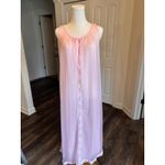 Vintage Pink Chiffon Lace Long Nightgown Sheer Barbie Cottage Large 60's Photo 7