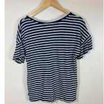 Abercrombie & Fitch NWT  Womens Top Short Sleeve 100% Cotton Blue White Striped Photo 2
