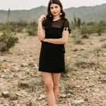 Lulus  Small Black Short Sleeve Tassel Net Neckline Formal Party Dress Small Photo 2