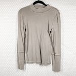 Free People  Intimately Grey Green Ribbed The Rickie Mock‎ Neck Top Photo 1