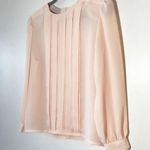 Vintage 80s Cottagecore Pink Blouse Feminine Size 10P Secretary 1980s Style Top Photo 2