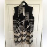 Sioni Black and White Striped Long Sweater Vest | Women’s Size Large Photo 5