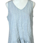 Goddess Gear Blue Stripe Hemp Organic Cotton Top Sleeveless Hi Photo 0