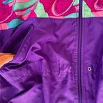 Reebok Vinatge 90s Windbreaker Cinch Waist Full Zip Green/Purple Abstract Design Photo 7