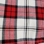 Talbots  Plaid Metallic Button up Shirt Blouse Top Red White Black Cotton Size L Photo 8