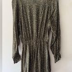 Paper Crane NEW!! Adorable Green Floral Long Sleeve Elastic Waist Mini Dress Photo 4