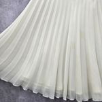 Preston & York  Vintage Cream Pleat Flare Knee Length Short Skirt Plus 14 Photo 3