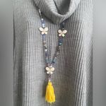 1Pc Boho‎ Sweater Necklace Colorful Beaded Yellow Tassel Butterfly Charm Fashion Photo 1