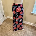 Roxy Missing You Midi Wrap Skirt Black Floral Rose Size XS Photo 7