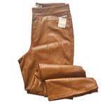 Free People Free‎ People Uptown High Waist Faux Leather Flare Pants in Brown Sz 12 Photo 4
