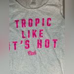 PINK - Victoria's Secret Victoria’s Secret PINK Oversized Gray Graphic T Shirt Funny Women’s Tank Top Photo 2