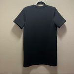 Good American Black Shift Dress Short Sleeve Padded Modern Simple Mini Sz 2 Photo 9