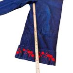 David Paul NY Embroidered Hem Denim Pants – Women’s Size 16 | Floral Cuff Detail Blue Photo 6