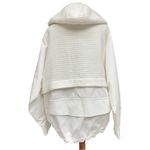 NÜ Denmark Cream Hooded Zip Front Jacket, Size Small Oversized Crochet NWT White Photo 4