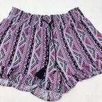 No Boundaries  High Waist Patterned Shorts - Pink and Black Ruffle hem Size L Photo 4
