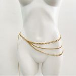 Chic layered Gold Chain Belt Women dress sweater dress Photo 3