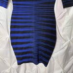 OHNE TITEL‎ 3/4 Sleeve Knit Sweater Knee Dress Striped Bodycon Black Size XS Photo 4