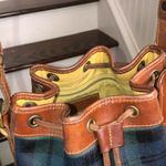 Ralph Lauren  Black Watch Plaid Leather Drawstring Bucket Tote Shoulder Bag Photo 13