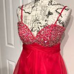 La Joi Mode La Joli Mode Colorful Coastal Chiffon Beads Embellished Vintage y2k High Low Formal Evening Draped Prom Photo 1