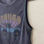 American Eagle Ribbed Tank Top with Bronco Graphic Print Sz L Blue Size L Photo 4